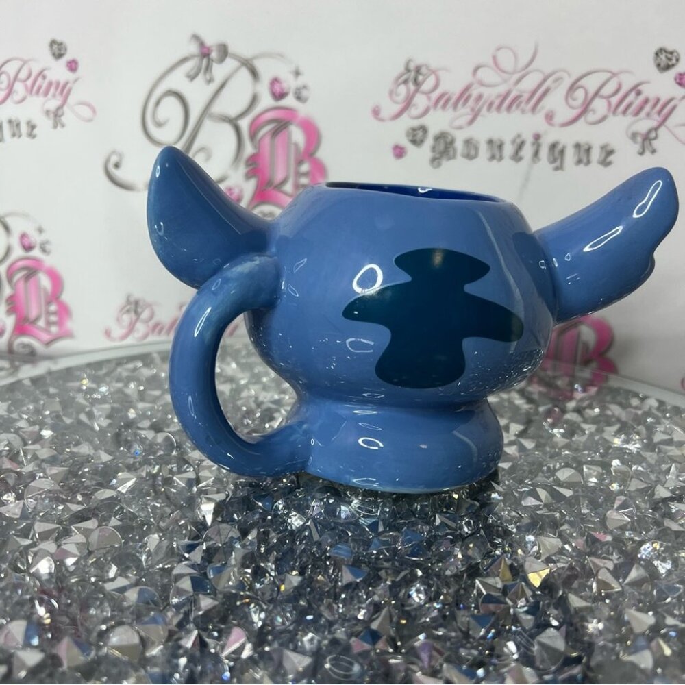 Disney mug cup glassware drinkware drinks big ears Blue Stitch Character Mug - Picture 4 of 8